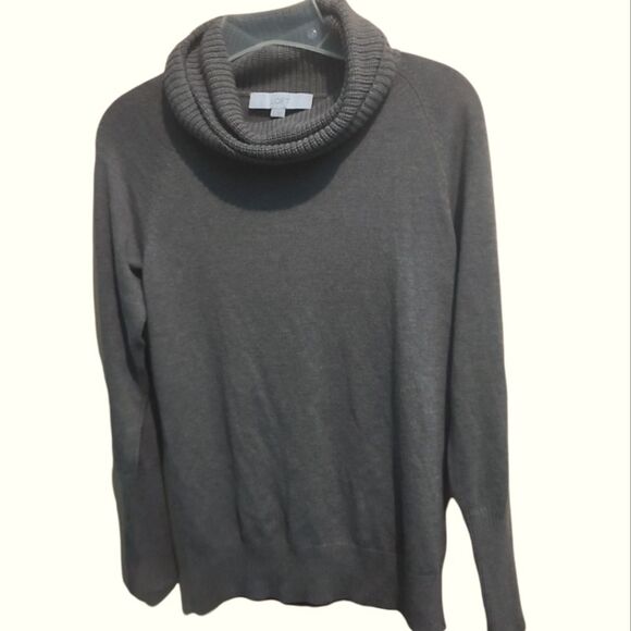 Loft tan turtleneck sweater, ribbed collar small - Picture 4 of 7